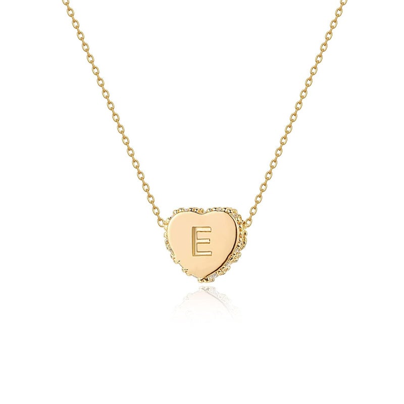 Fettero Tiny Gold Initial Heart Necklace-14K Gold Plated Handmade Dainty Personalized Letter Heart Choker Necklace For Women Necklace Jewelry - Image 1